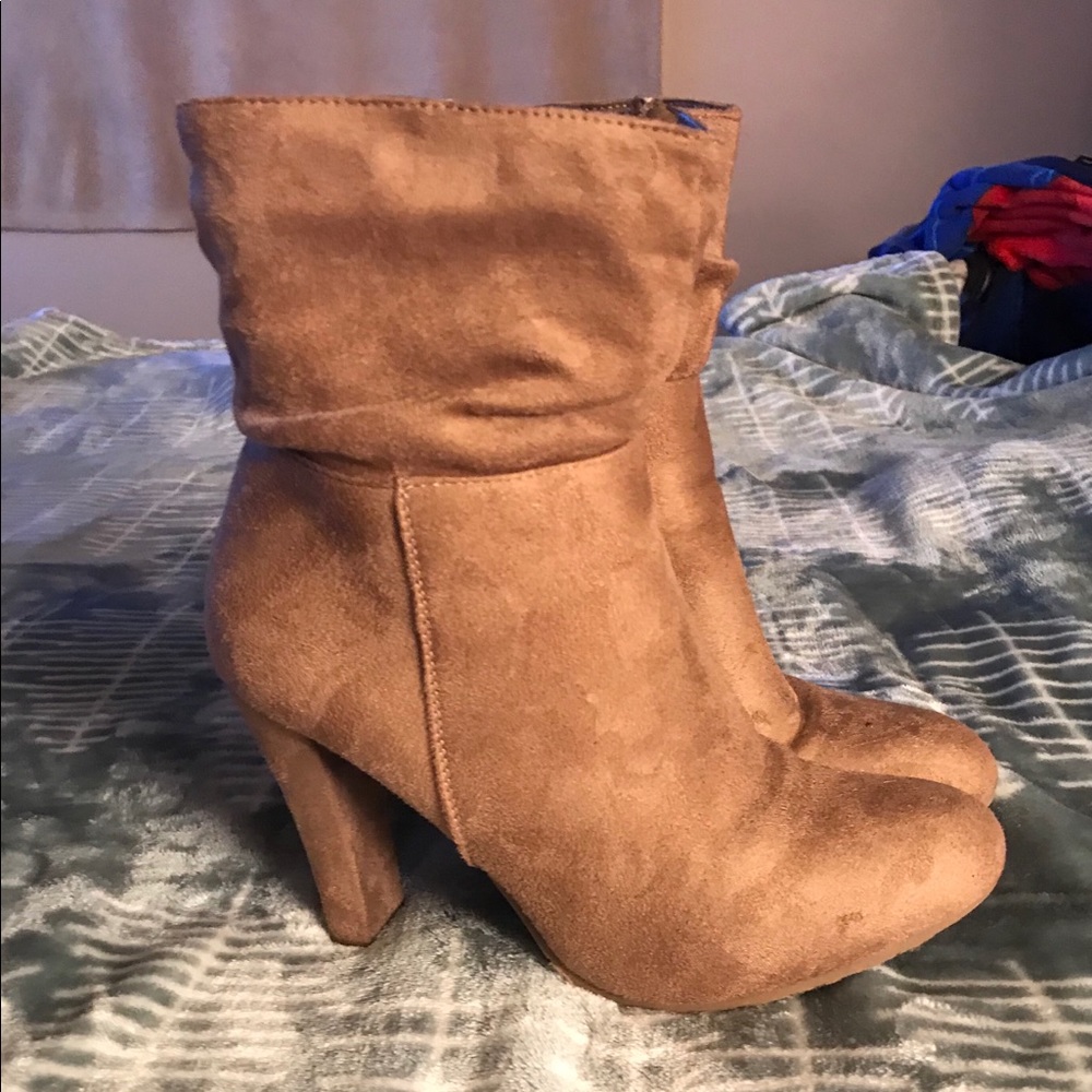 Tan ankle booties